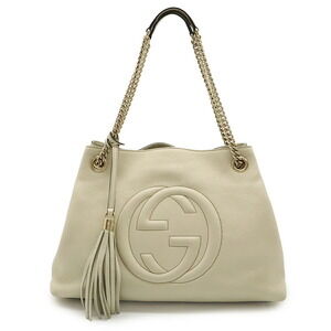 Gucci Soho Interlocking GG logo chain bag Shoulder tote white